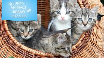 Lustige Tiere Puzzles Plakat