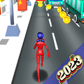 Lady Girl Bug Subway Run 4k
