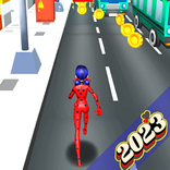 Lady Girl Bug Subway Run 4k