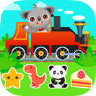 Kids Train Game: Design Drive Puzzles Coloring أيقونة