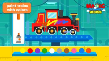 Kids Train Game: Design Drive Puzzles Coloring الملصق