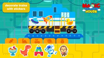 Kids Train Game: Design Drive Puzzles Coloring تصوير الشاشة 2