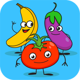 水果和蔬菜 - 拼圖和色彩為孩子3歲