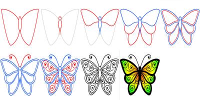 Comment dessiner un papillon Affiche