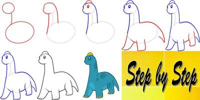 Comment dessiner un dinosaure Affiche