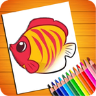 Comment dessiner du poisson icône