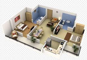 3D small house design Cartaz