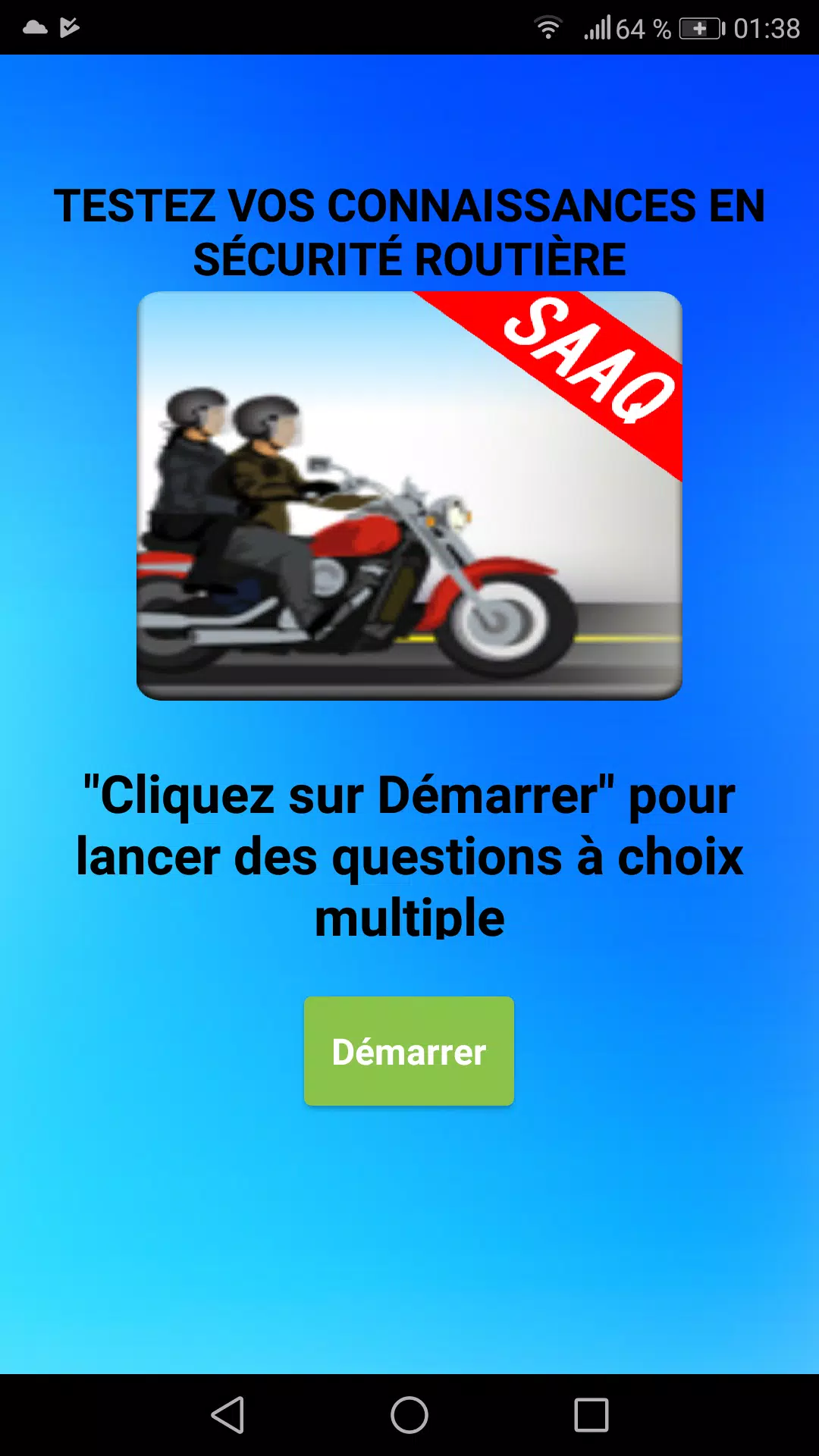 Descarga de APK de Permis Moto Québec Examen La SAAQ En Français para  Android