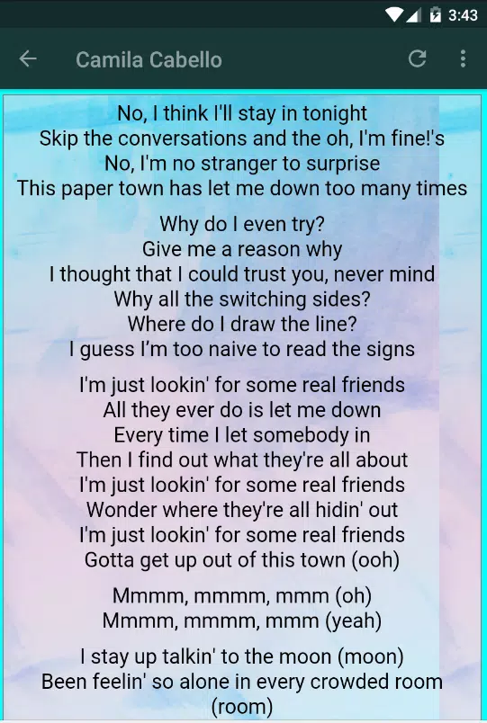 Descarga de APK de Shawn Mendes Lyrics - Señorita Ft Camila Cabello para  Android