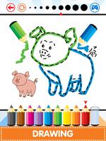 Line Drawing Animals & Paint Colors poster