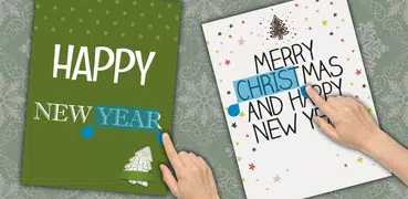 Nuovi auguri di Natale e Felice Anno Nuovo Carte