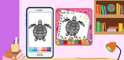 Turtle Mandala Coloring Game screenshot 1