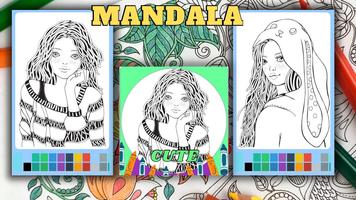 Cute Girl Mandala Coloring App screenshot 2