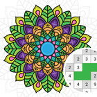 Mandala Pixel Coloring Art ikona