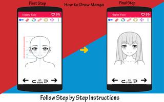 How to Draw Manga Girls Face capture d'écran 1