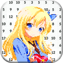 Pixel Art Manga Girls: Color by Number APK