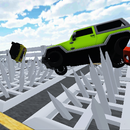 Car vs spike drive crash test APK