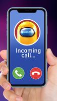 Video call of Among Us prank الملصق