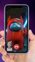 Video call of Among Us prank تصوير الشاشة 2