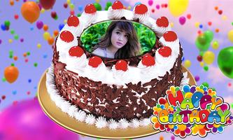 Photos on Birthday Cakes - Cake with name & photo plakat