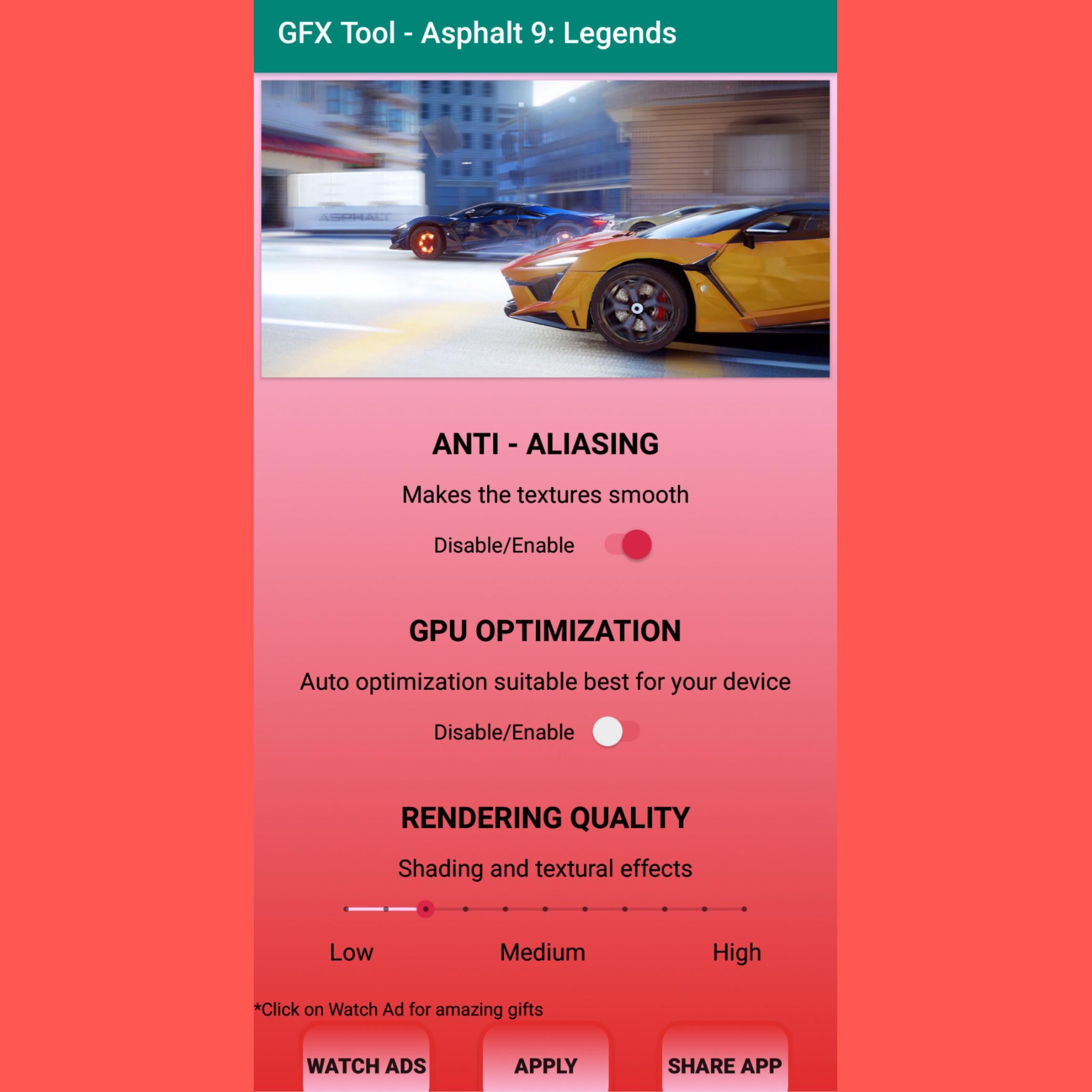 GFX Tool for Asphalt 9 Legends for Android - APK Download GFX Tool for Asphalt 9 Legends for Android - APK Download -
