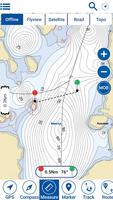 Stora Le sjö Offline GPS Karta poster