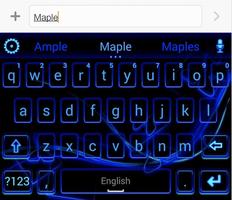 Neon Blue Heart Keyboard Theme スクリーンショット 1