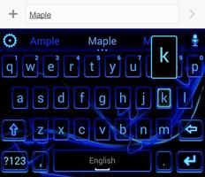 Neon Blue Heart Keyboard Theme screenshot 2