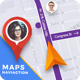 Mapas GPS, previsões de tráfego e navegação nas ru ícone