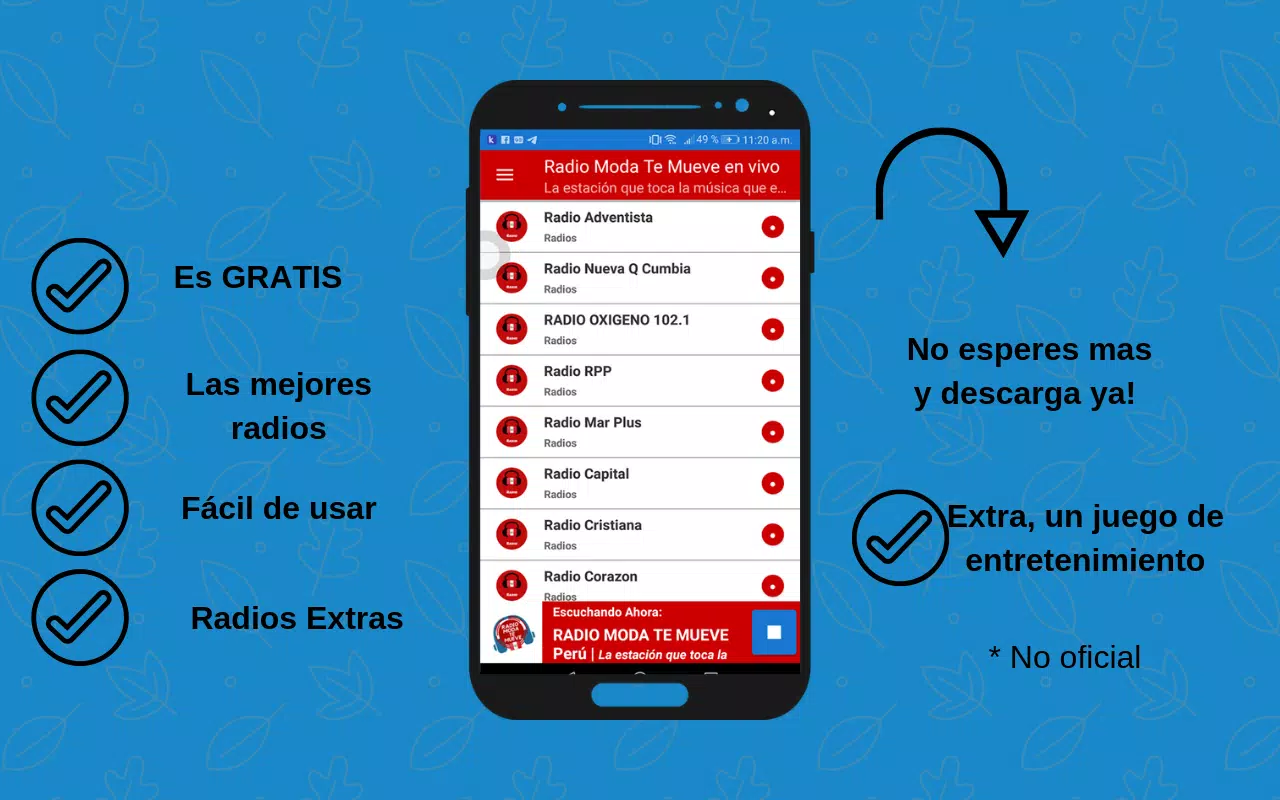 Descarga de APK de Radio Moda Te Mueve en vivo gratis radios de Perú para  Android