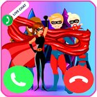 Chat Contact with super hero lady game icon