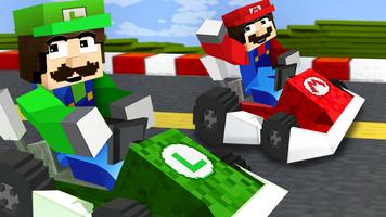Mod of Mario Cars for Minecraft PE Affiche