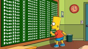 Bart writes on the blackboard الملصق