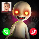 Scary Baby in Yellow Dark House Call Prank أيقونة