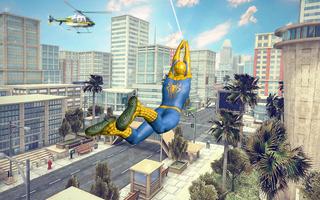 Fliegen Superhelden Spinne Stadt Überleben Plakat