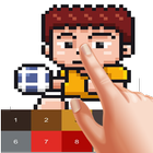 Pixel football color by numbers ikon