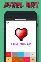 Love Pixel art - Draw by Number Affiche