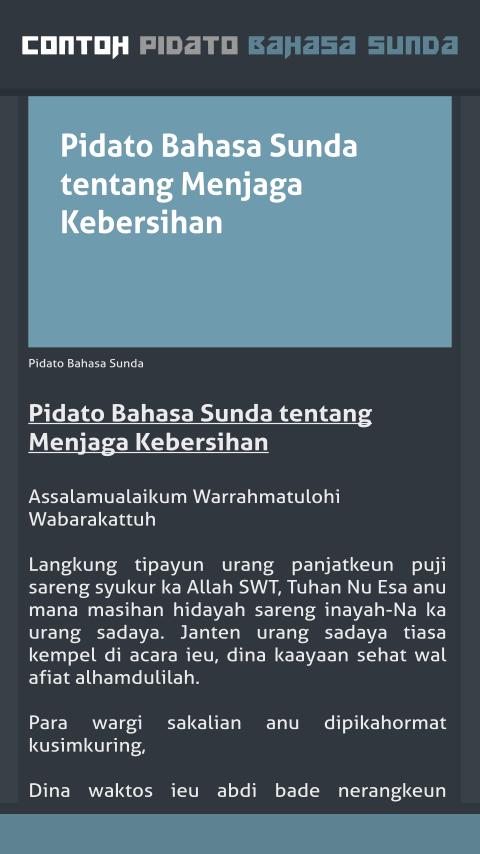 Teks pidato bahasa sunda singkat