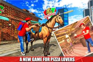 Poster consegna pizza al cavallo montata 2018