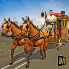transporte de passageiros de cavalos montados ícone