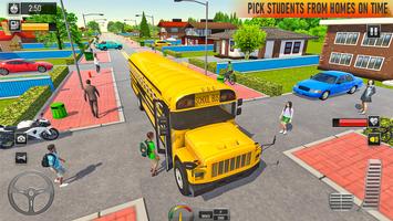 School Bus Coach Driving Game Cartaz