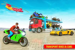 Moto Bike Transport Truck Affiche