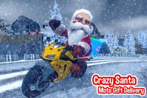 Livraison de crazy santa moto Affiche