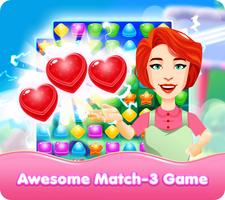 Sweet Sugar Match 3 - Free Puzzle Game پوسٹر