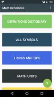 Math definitions Dictionary an Poster