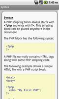 برنامه‌نما PHP Pro Quick Guide Free عکس از صفحه
