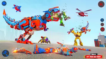 Dino Robot Transform Car Games captura de pantalla 2