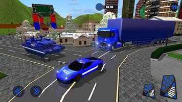 US Police Car Transporter - Plane Simulator screenshot 2