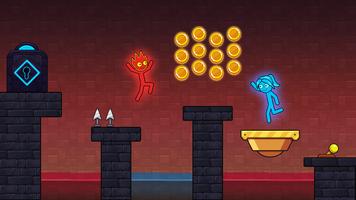 Red Stick and Blue Stick - Puzzle Maze Adventure captura de pantalla 1