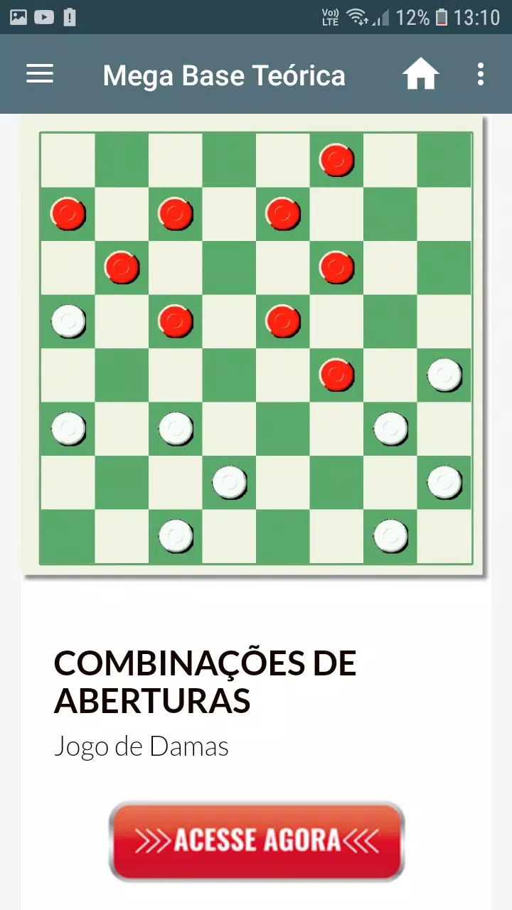 Jogo de Damas Combinações de Aberturas 